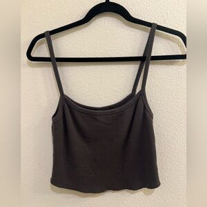 Skims ribbed tank black cropped